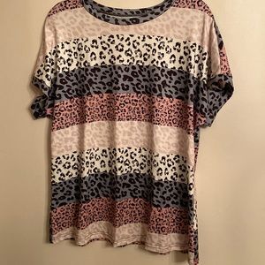 SHEIN Curve Animal Print Tee Size 0XL NWOT